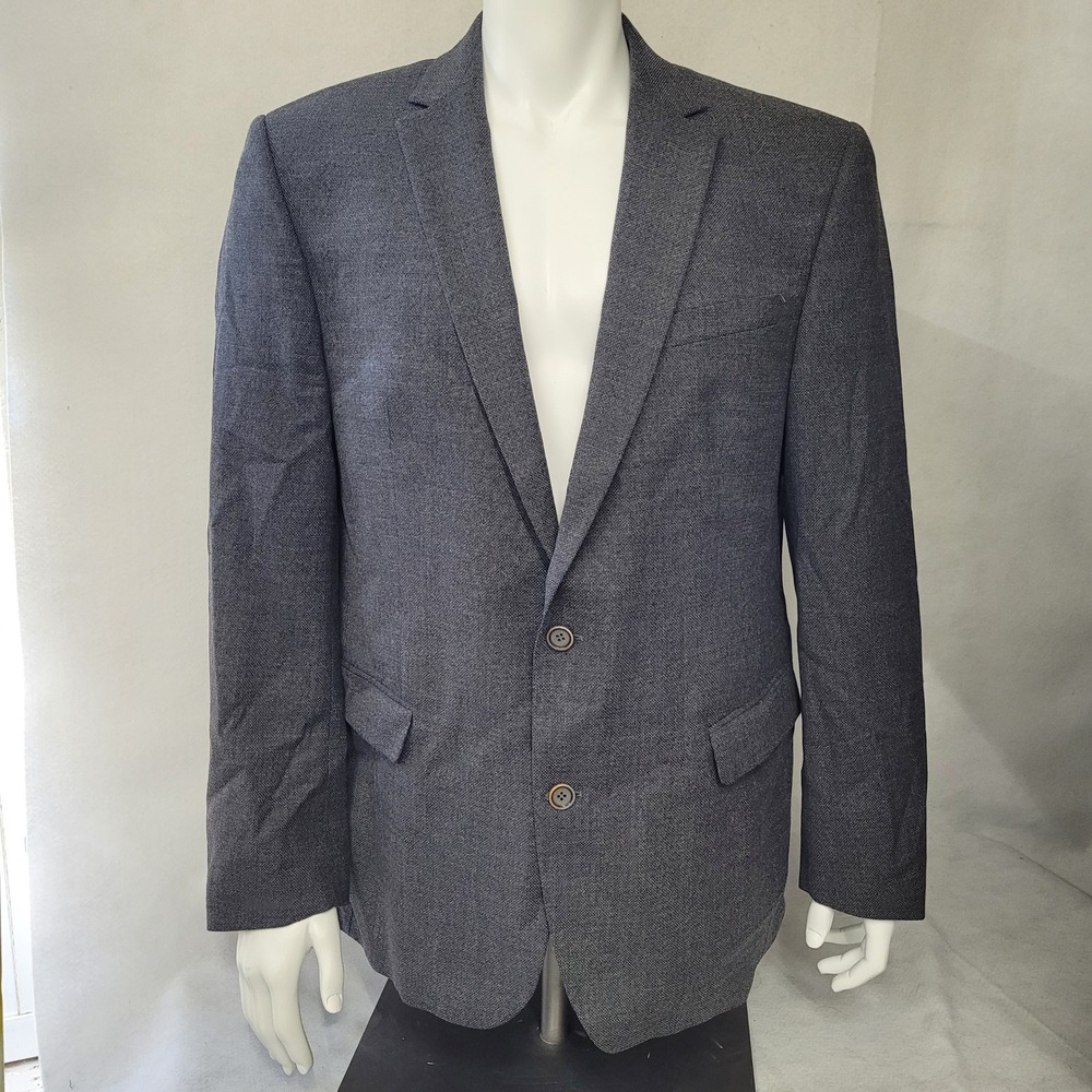Carl Gross Mens Gray‎ Wool Two Button Blazer 44R Unstructured Sportcoat Reda